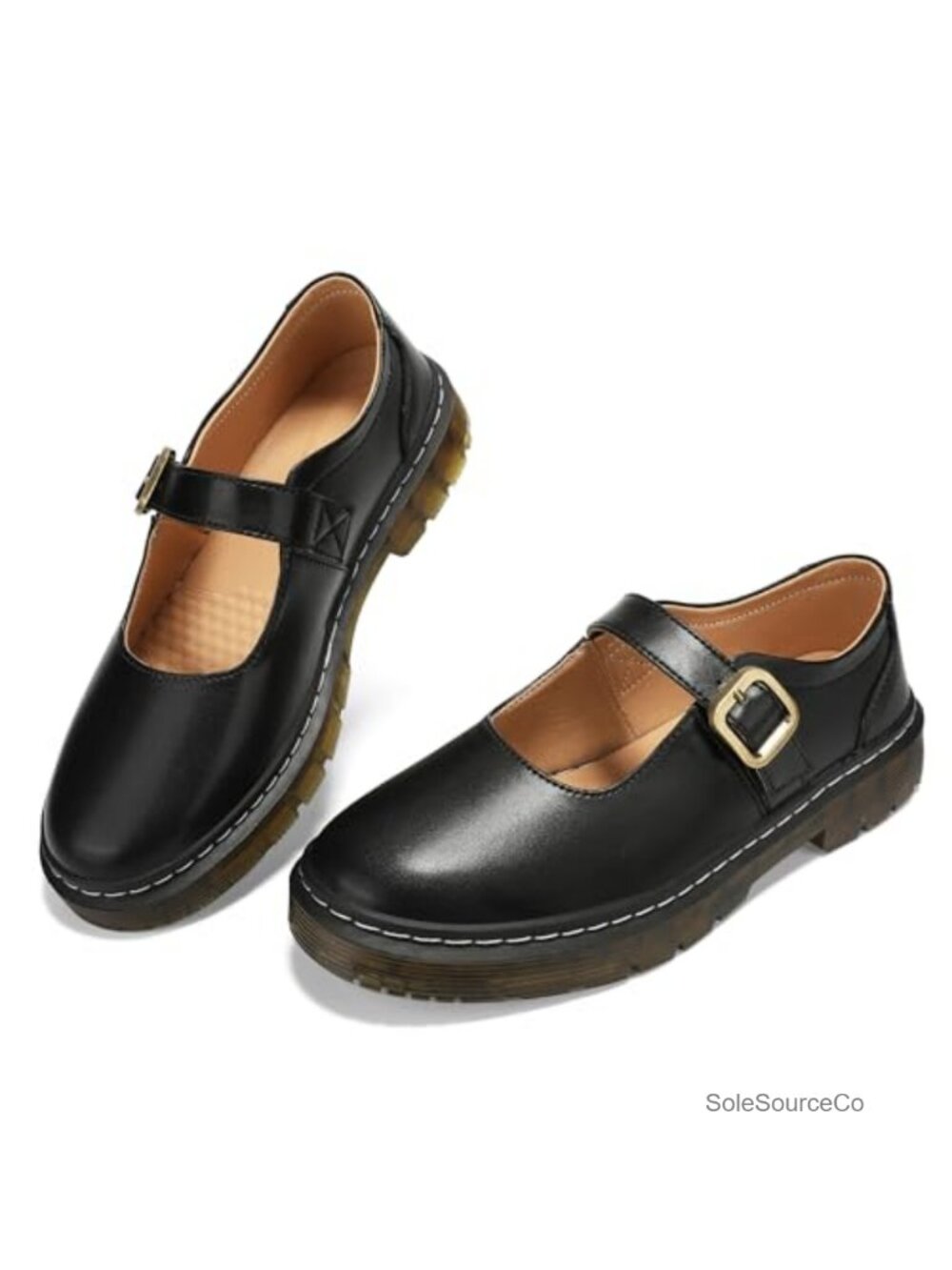 Women's Breathable Mary Jane Flats Vegan Leather Memory Foam Slip-On Shoes